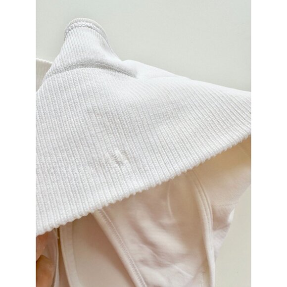 LULULEMON Ebb To Street II White Seamless Ribbed Long Line Sports Bra, Size 6 - Picture 15 of 16